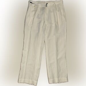 NWT Polo Ralph Lauren Linen Silk Old Money Relaxed Fit Cream Trouser Pant 36x30